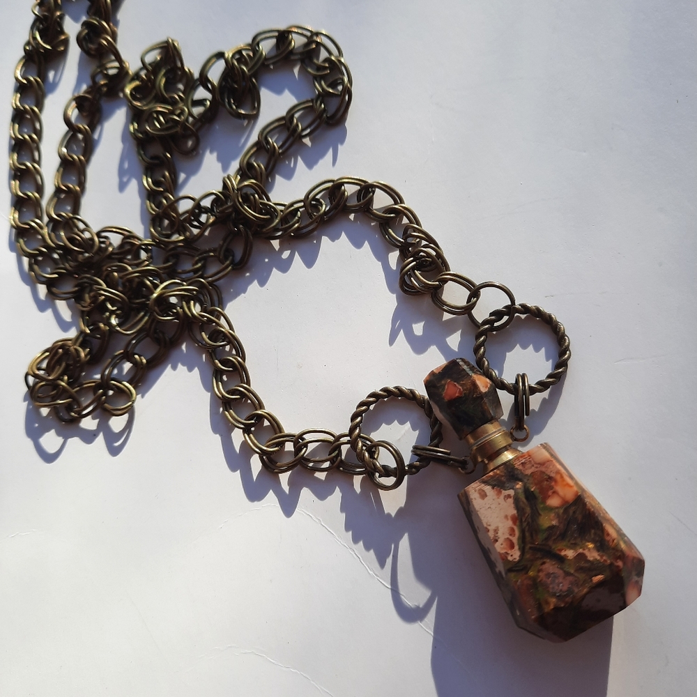 Bronze Orange Sea Sediment Vial Necklace - Picture 9 of 15